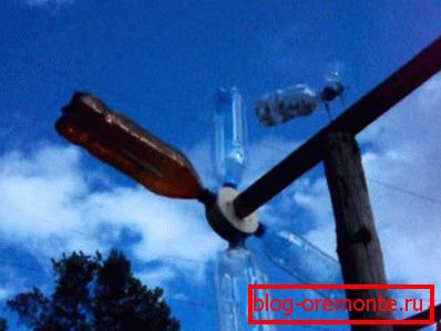 Пластична шише ветерница направена од сопствени раце