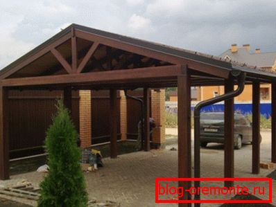 Подготвен дабови carport од автомобил Подготвен дабови carport од автомобил