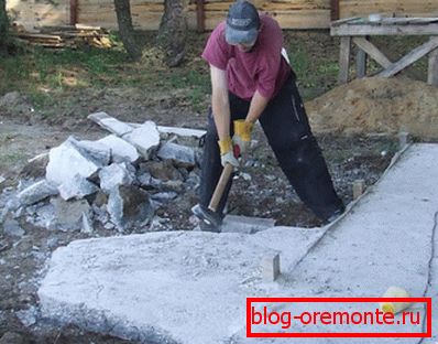 Како да се уништи бетон со чекан Како да се уништи бетон со чекан