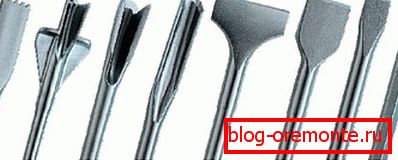 Млазници за перфоратор: првиот лево е заби ножот