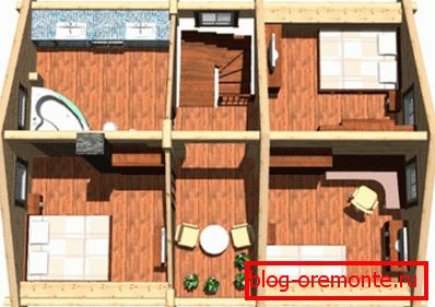 Волуметриски 3D-модел на внатрешниот распоред на вториот кат Волуметриски 3D-модел на внатрешниот распоред на вториот кат
