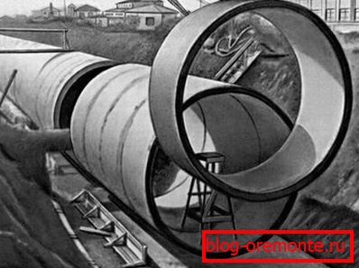 Поставување на слободен проток во претходно подготвен ровот