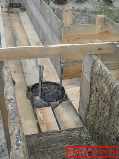 Опција за внатрешно уредување на кофраж со отстранување на засилување од купот во бетон