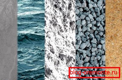 Вода, цемент, кршен камен и песок - главни состојки на конкретното решение Вода, цемент, кршен камен и песок - главни состојки на конкретното решение