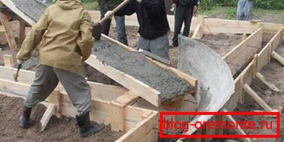 Истурање на растворот во жлебот.